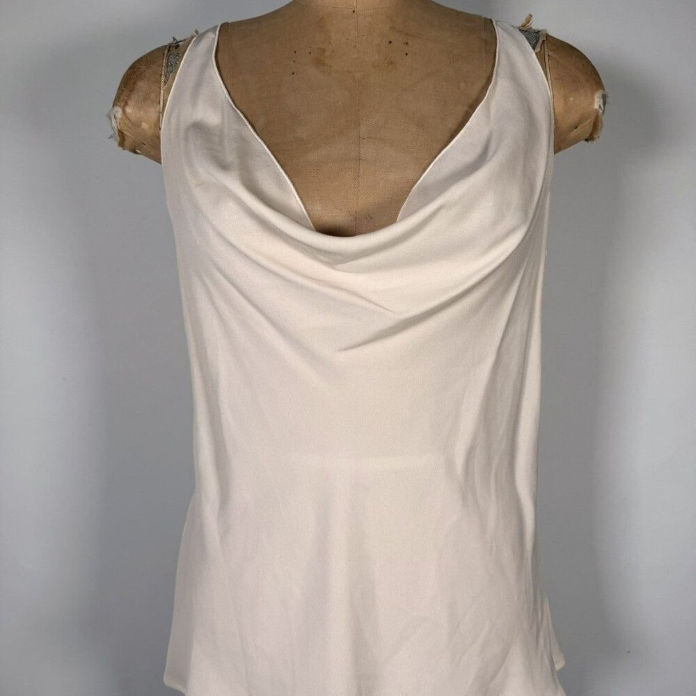 Giorgio Armani Cream Cowl Neck Tank Top